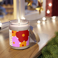 Hygge Floral Soy Candle — Scented Jar with White Lid