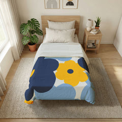 Blue & Yellow Flower Duvet Cover