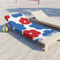 Floral Beach Towel – Red & Blue Turkish Throw