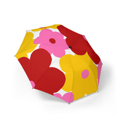Foldable Umbrella — Bright Retro Floral Pattern (Semi-Automatic)