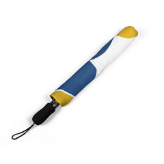 Blue & Yellow Floral Compact Rain Umbrella