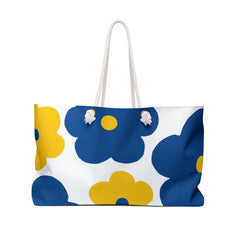Bold Blue & Yellow Flower Weekender Bag