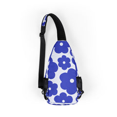 Blue Floral Chest Bag – Sling Crossbody Bag