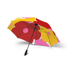Foldable Umbrella — Bright Retro Floral Pattern (Semi-Automatic)