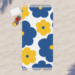 Floral Beach Towel — Flower Print Turkish Throw