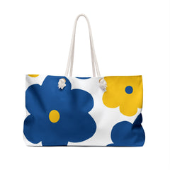 Bold Blue & Yellow Flower Weekender Bag