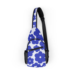 Blue Floral Chest Bag – Sling Crossbody Bag